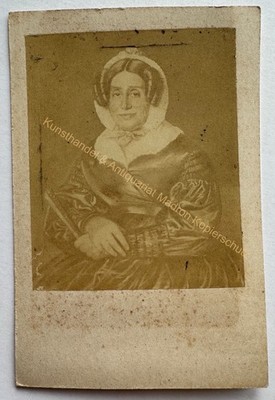 orig CDV Foto Fotografie alt Bild Frau Dame Mode um 1860 W. Engel Triest Trieste