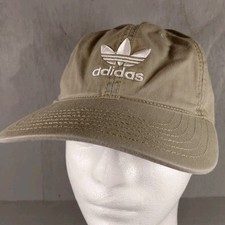 Adidas Originals Trefoil White Embroidered Logo Olive Green Hat Cap Adjustable