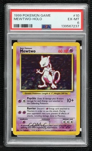 Mewtwo Holo Pokemon Base Set PSA 6 1999