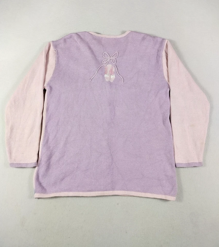 Cárdigan bailarina vintage de punto Storybook para mujer grande rosa púrpura Foto 3 de 4