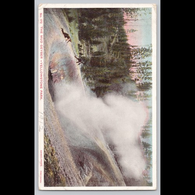 #ad #ad Antique Postcard The Mud Geyser Yellowstone Park 1912 Haynes Photo $13.59