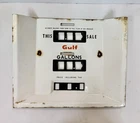 Vintage Original Porcelain Gulf Oil Gas Pump Face ST3 Sign