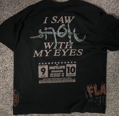 Cactus Jack Utopia Travis Scott Black Double-Sided Graphic Tee XL Cotton