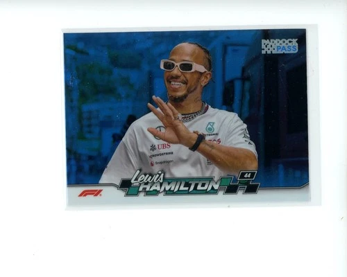 2024 Topps Paddock Pass F1 Chrome Photo Variation Blue Ref. #6 Lewis Hamilton