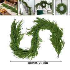 Christmas Norfolk Pine Garland Artificial Real Touch Greenery Garland for Mantle