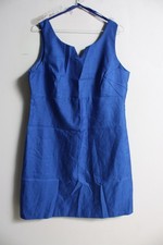 BHS Womens Vintage 90s Occasional Satin Pencil Dress - Blue - Size 18 (f71)NEW