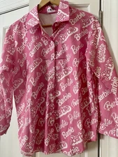 Pink Barbie Satin Like Pajama Top Size M