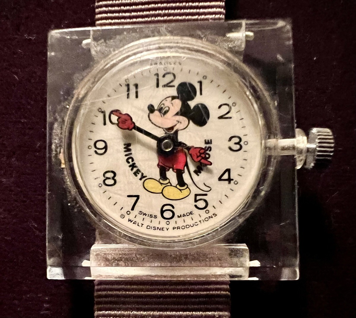 Vintage 1970\'s Bradley Mickey Mouse Swiss Watch 1970s BRADLEY Mickey Mouse Wristwatch Walt Disney Production  main image 2
