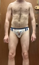 GX3 Teddy Bear Beach White Navy Blue Bikini Briefs Japanese Small / Medium