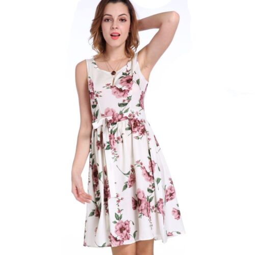 Fashion Women's Casual Dress Style Short Sleeve Waist Up Large Swing Skirt Dress - Picture 59 of 173