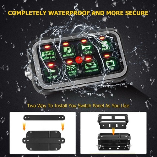 Auxbeam 8 Gang LED Light Bar Switch Panel Circuit Relay System Box for Truck Car - Picture 3 of 12