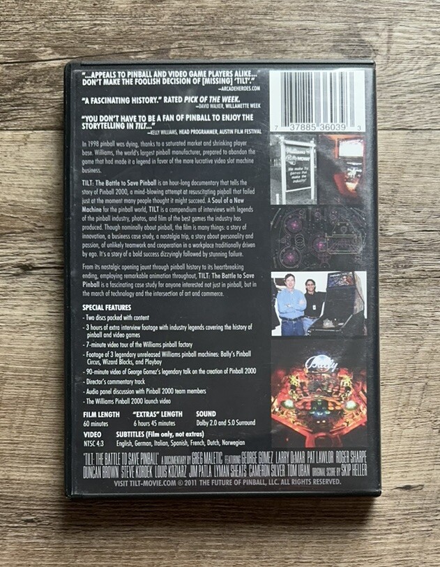 Tilt! The Battle to Save Pinball - 2 Disc Collector's Set