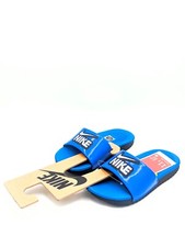 Nike Kawa Little Kids Boy Slide Sandals Solar Soft Size 11C Blue/White-Black NEW