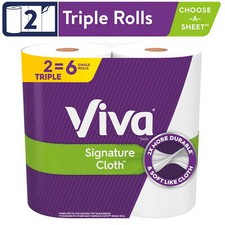 Viva Signature Cloth Paper Towels, 2 Triple Rolls Fast Shipping