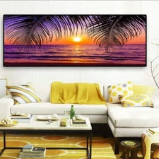 Canvas Painting Sea Beach Sunsets Landscape Posters Canvas Wall Art Wall Picture