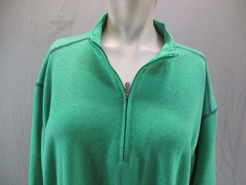 PEBBLE BEACH Size M Mens Green 1/2 Zip Stand Collar Warm Knitted Pullover 229 - Picture 2 of 9