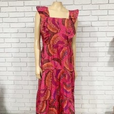 Farm Rio Women’s Wild Bananas Ruffled Midi Dress - Size XL