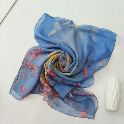 Women Long Scarves Soft Silk Wrap Lady Shawl Chiffon Scarf Thin Breathable Scarf - Picture 9 of 48