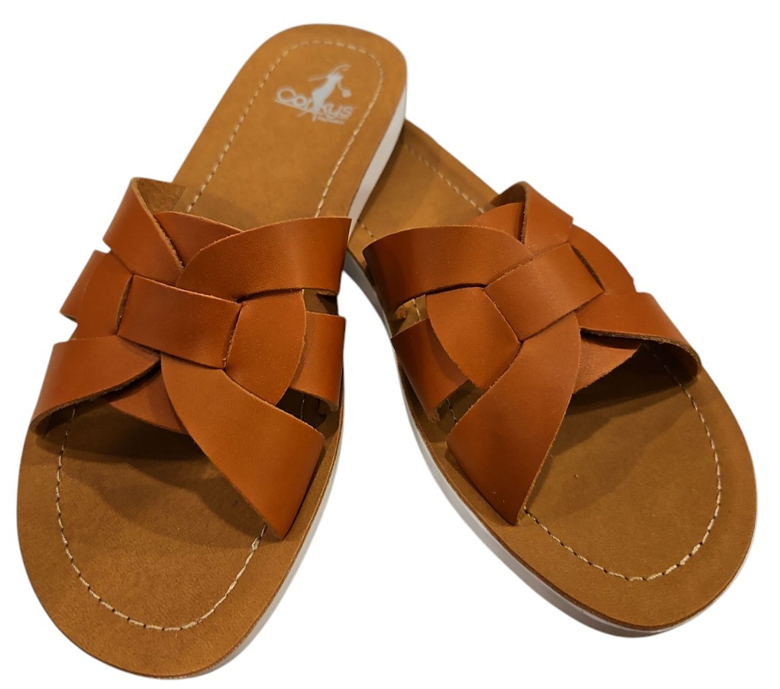 Corkys Sandal 7 Brown Womens Rouge Cognac Slides Peasant Hippie 41