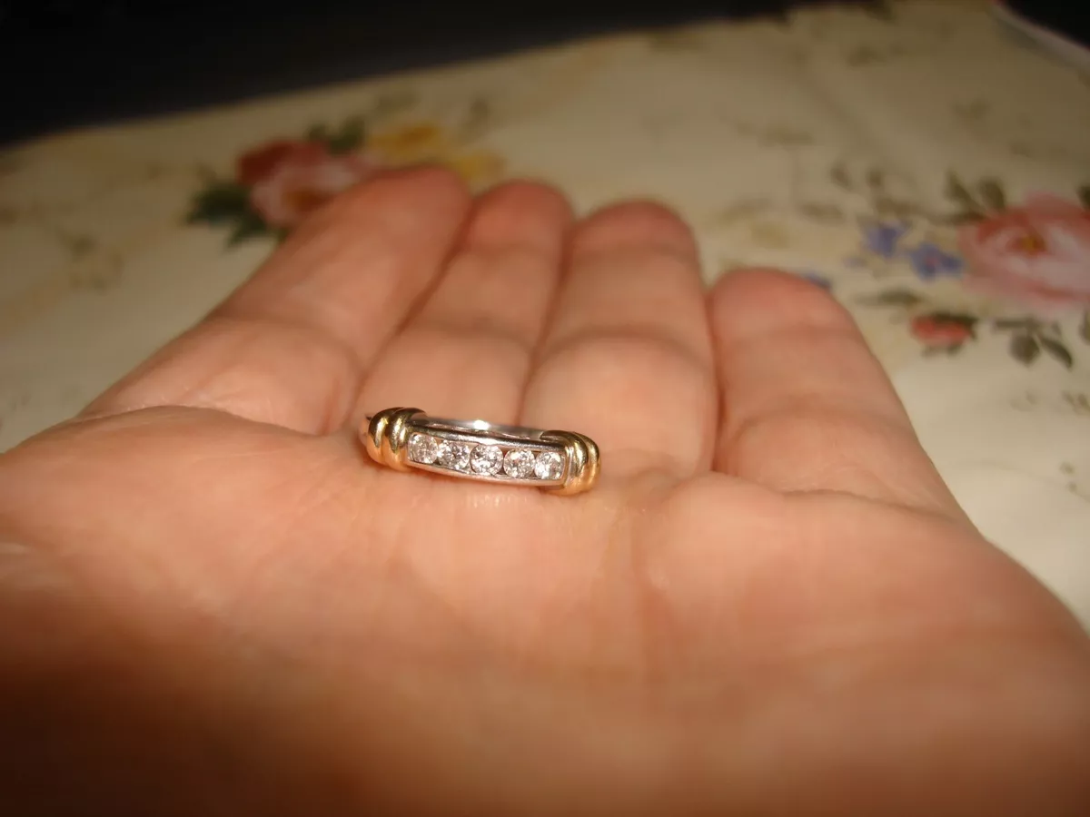 Vintage Beautiful Collectible 14K Yellow White Gold Diamond Ring