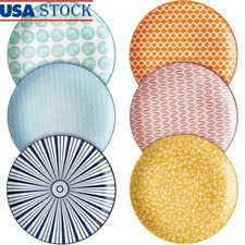 Porcelain Dinner Plates Set Of 6 Microwave Safe Colorful Serving Plates Ceramic