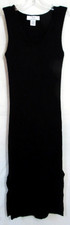 Magaschoni Black Ribbed Sleeveless V Neck Sweater Dress Size Medium EUC
