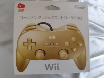 Golden Wii Classic Pro Wired Controller Club Nintendo Japan Exclusive  Free Ship
