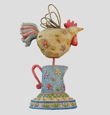 Vtg Country Clutter Rooster Chicken Resin Statue Whimsical Fantasy 9.75"