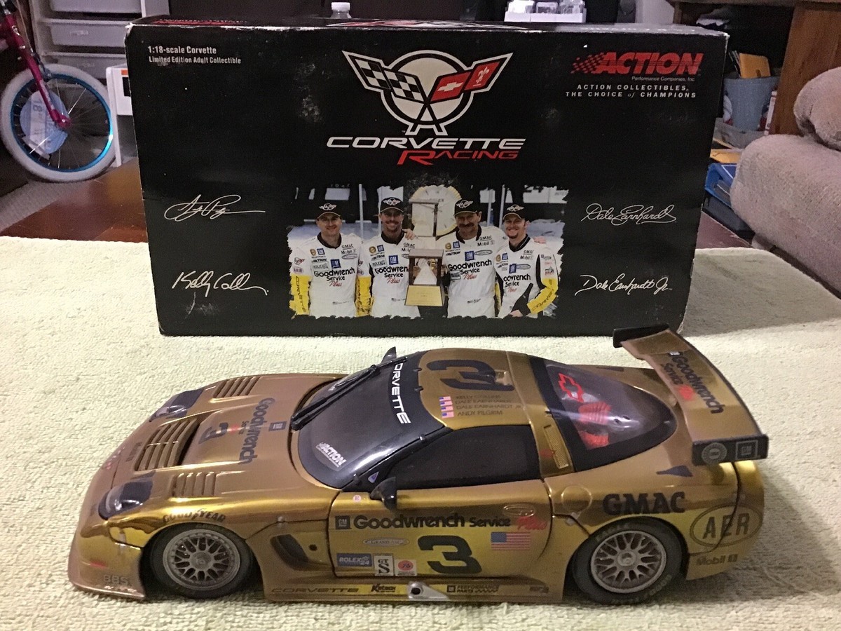 2001 Action Earnhardt #3 Gold Goodwrench Corvette C5R Raced