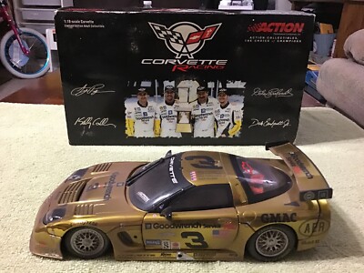 2001 Action Earnhardt #3 Gold Goodwrench Corvette C5R Raced Version Diecast 1/18