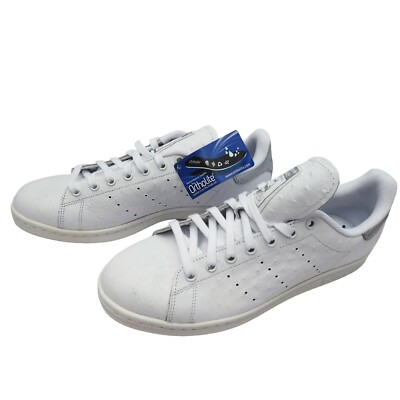 NIB ADIDAS Stan Smith White Bumpy Texture Real Leather Embossed Sneakers sz 11