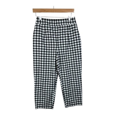 Zara Womens Grupo Inditex Black & White Plaid Pants Size Small