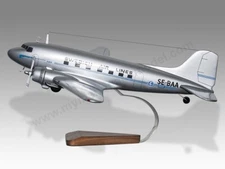 Douglas DC-3 Swedish Air Lines ABA Desk Wood Airplane Model Large Scale 1/72