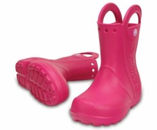 Crocs Candy Pink Handle It Rain Boot Kids Size J1 12803-6X0 NWT 2504