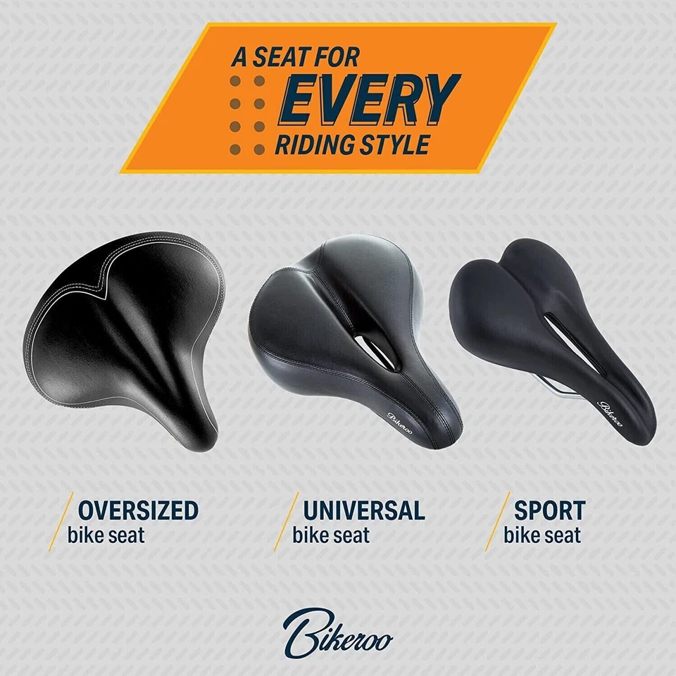 Bikeroo Oversized Bike Seat - Comfort Outdoor Bike Seat Elastomer Springs - Image 2 of 4