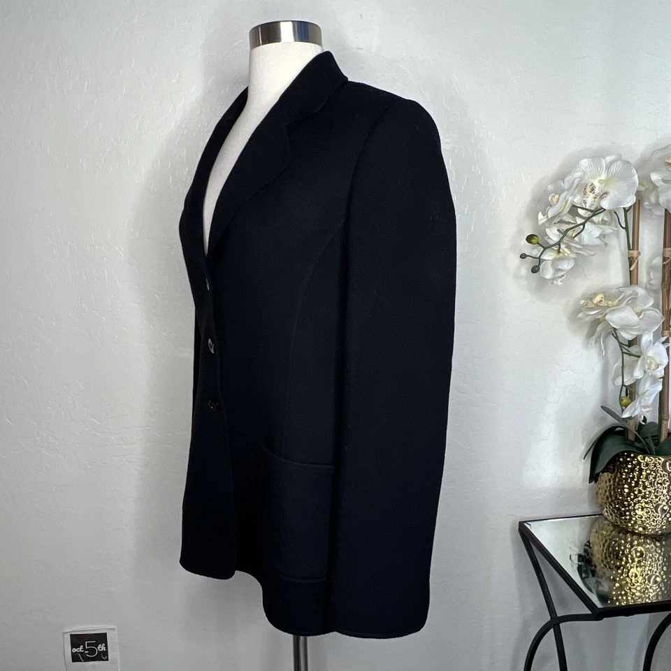 Chaqueta ELLEN TRACY 100% Lana Botones Talla 12 en Negro Foto 4 de 4