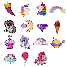 15 pcs Kids Brooch Pin Unicorn Enamel Lapel Collar Girl's Jewelry Gift Wholesale