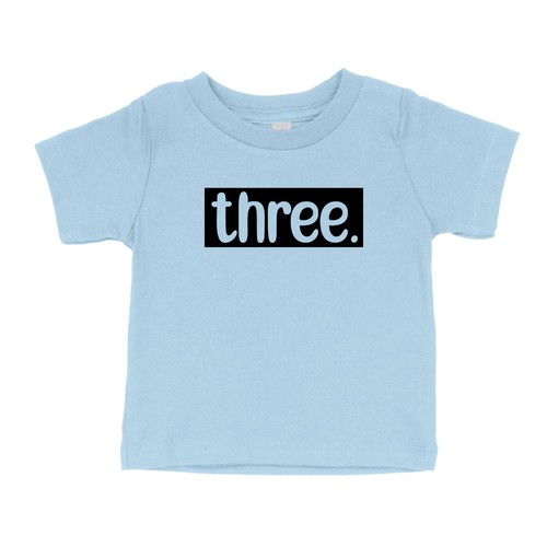 Toddler Kids Youth T-shirt Three Tee 3rd Birthday Shirt 3 Year Old Round Neck - Picture 13 of 17