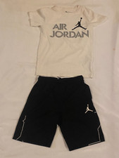 NIKE AIR JORDAN CHILDRENS 23 IMPRINT DRI-FIT SHIRT/SHORTS SET WHITE/BLACK SIZE S