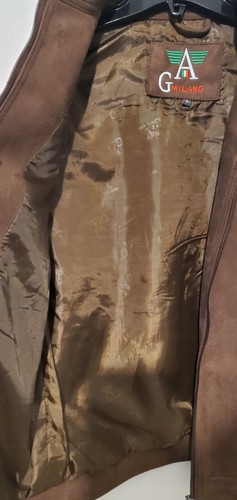 GA MILANO ITALIAN SUEDE LEATHER FOR MEN JACKET ITALY SIZE (SMALL ) - Picture 9 of 24