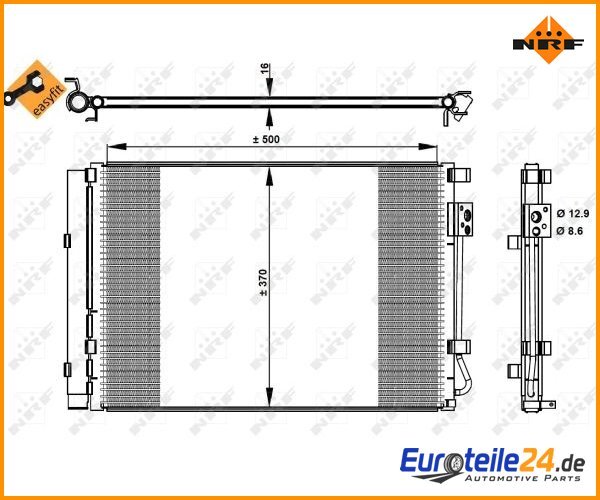 Condenser, air conditioning easy fit NRF 35997 for Kia Rio III