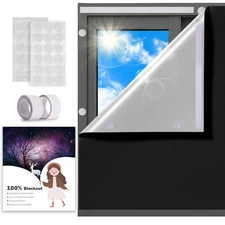 100% Blackout Curtains Shades, No Tools No Drill Cordless Blinds for Windows US