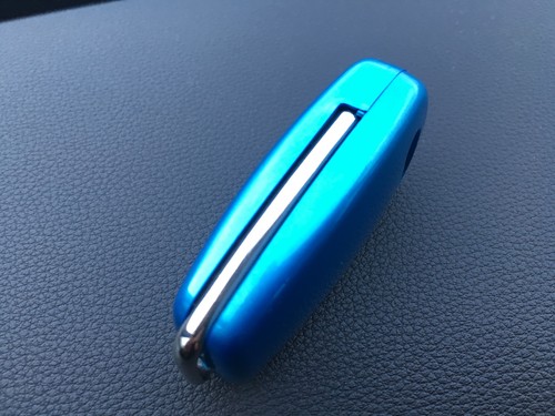 GLOSS HARD ABS PLASTIC 3 BUTTON KEY FLIP FOB PROTECTOR CASE COVER AUDI A1 (Blue) - Picture 6 of 10
