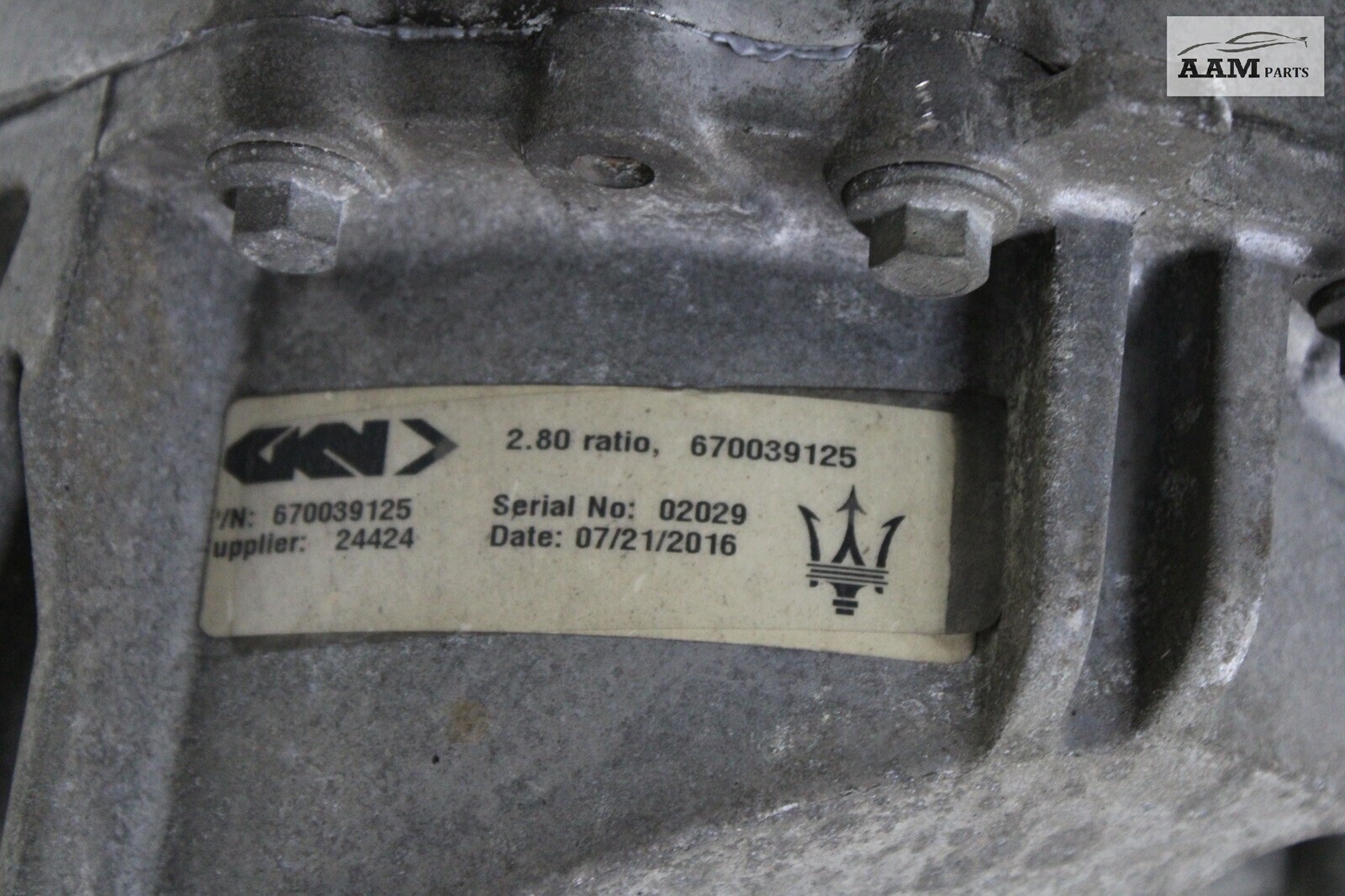 2014-2021 MASERATI GHIBLI 3.0L RWD REAR DIFFERENTIAL AXLE CARRIER RATIO 2.80 OEM