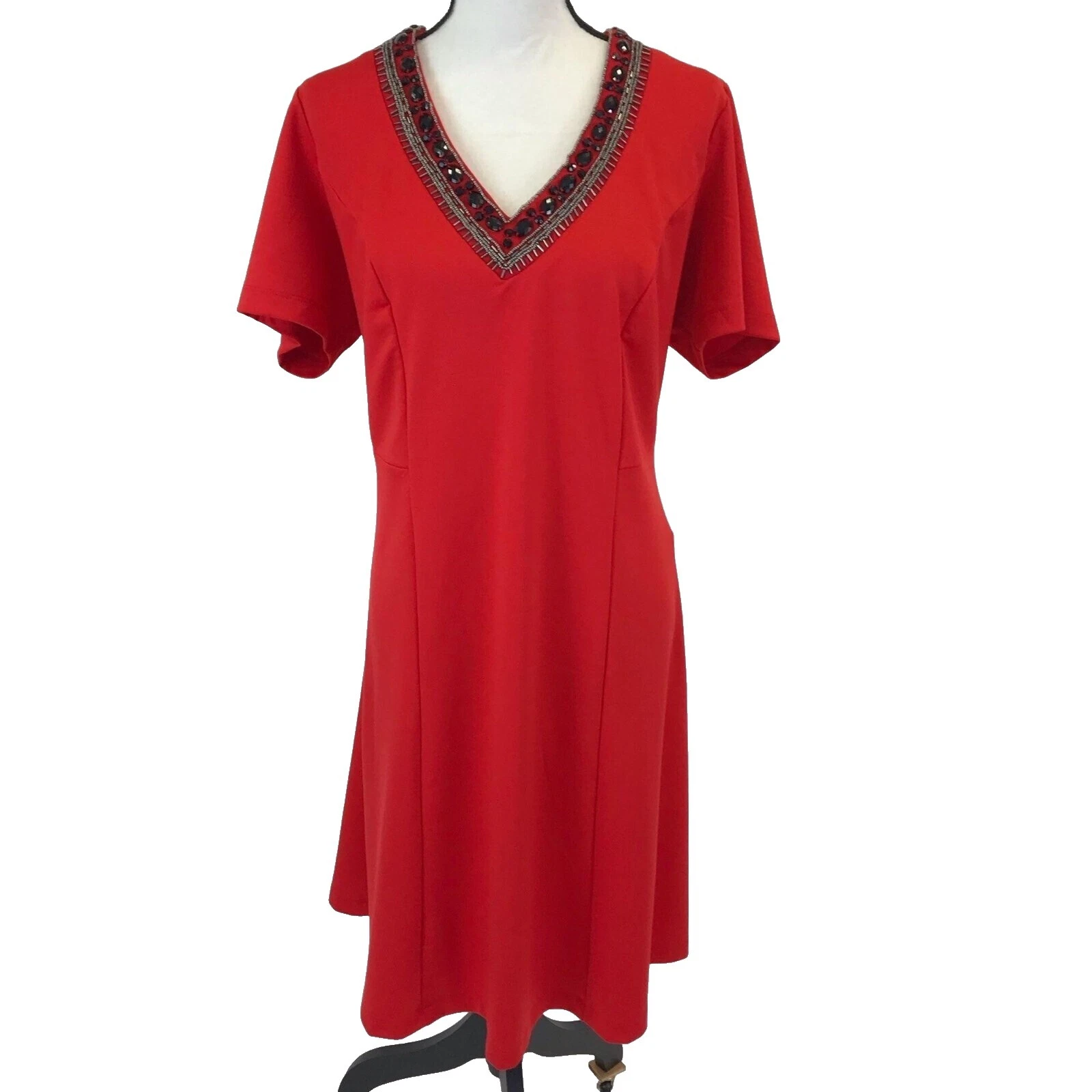 Short Sleeve Shift Solid Plus Size Dresses for Women