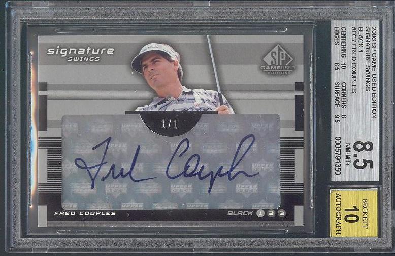 2003 SP Fred Couples Signature Swings Set 1/1 Autograph Black Gold 8 18 25 35 50