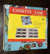 Vintage Small Travel Audio Cassette Tape 12 Tapes Storage Case Holder