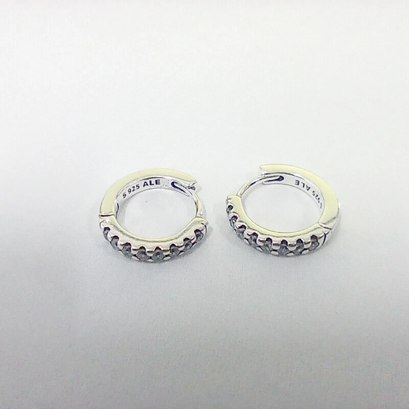 ale s925 Pandora  Sparkling Huggie Hoop Earringss Silver - Изображение 2 из 4