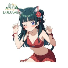 EARLFAMILY 5.1" Funny Maomao Cute Anime Car Decals Auto Body Vinyl Trunk Sticker