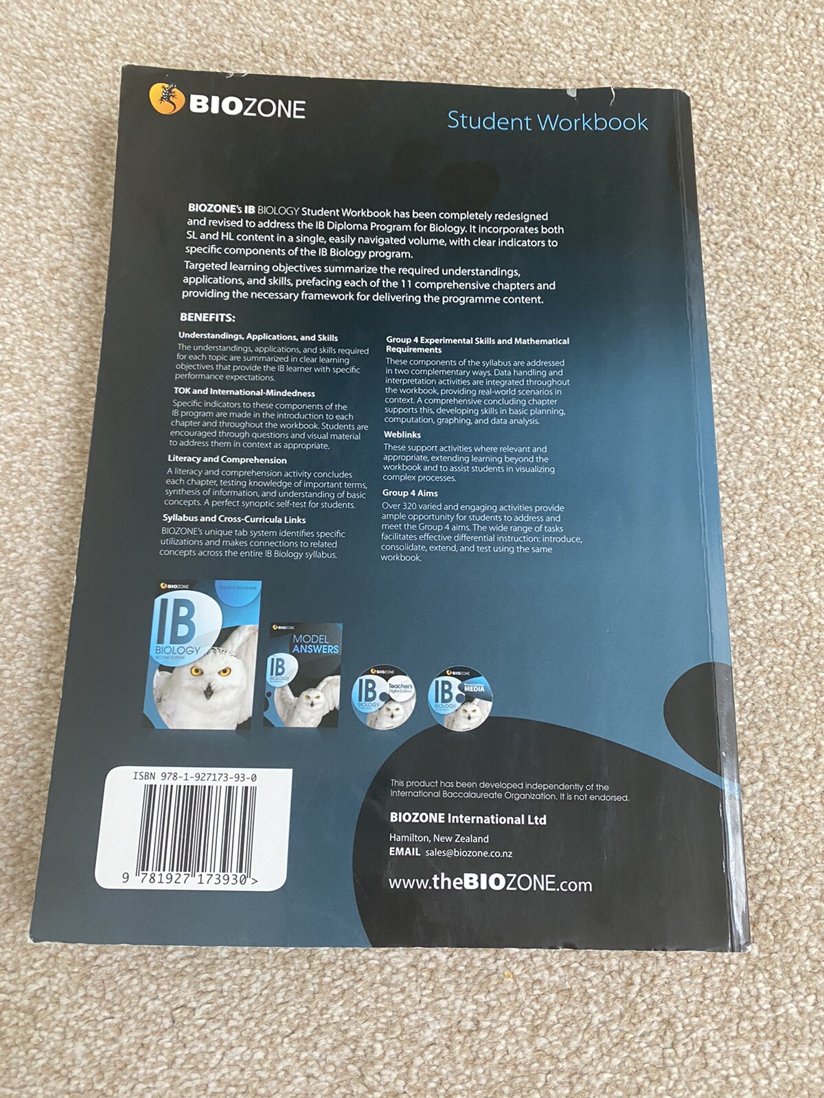 Ib Biology Student Workbook By Biozone International Ltd Paperback 2014 For Sale Online Ebay
